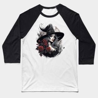 Beautiful Halloween Witch Baseball T-Shirt